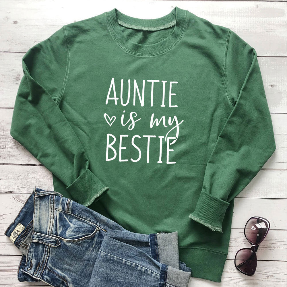 Letter love printed round neck long sleeved sweatshirt