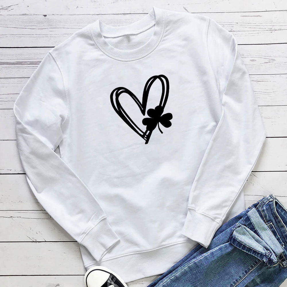 Love clover printed hoodie