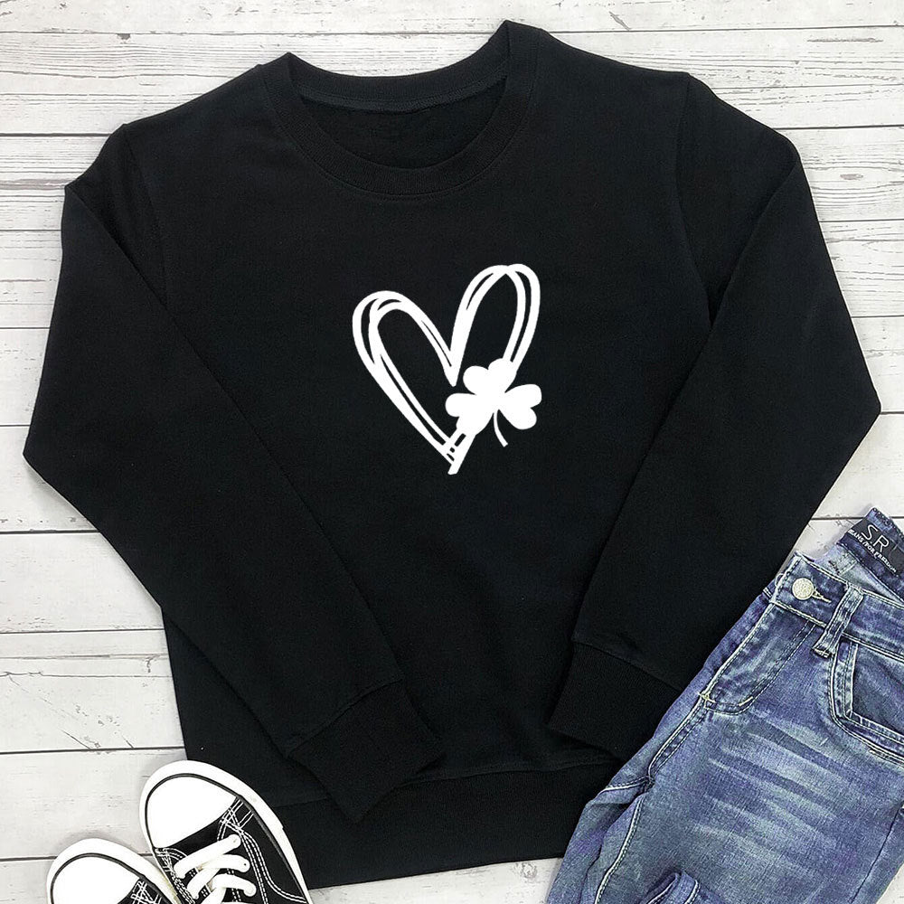 Love clover printed hoodie