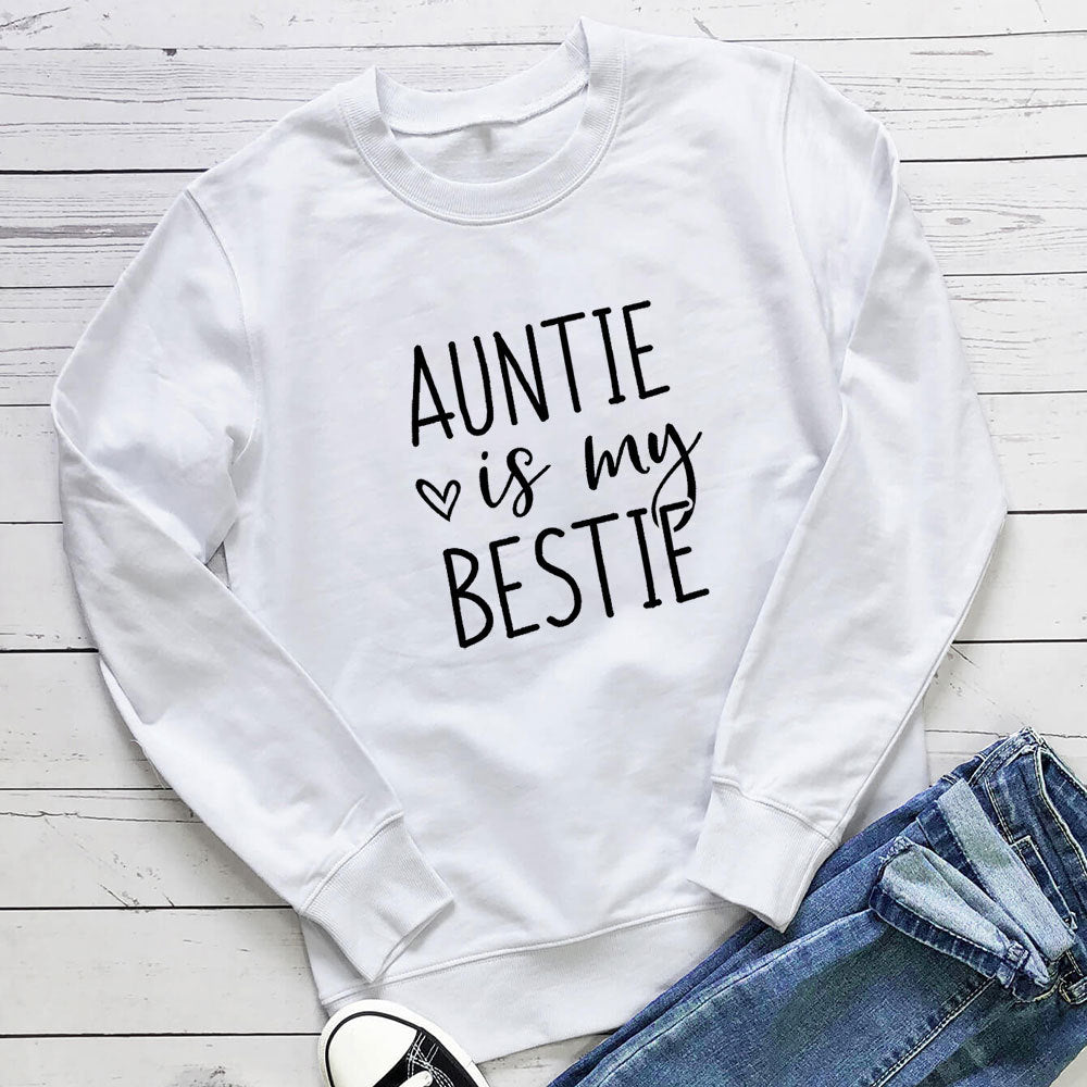 Letter love printed round neck long sleeved sweatshirt