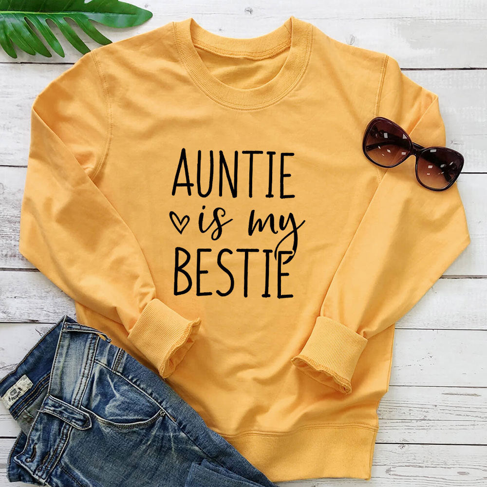 Letter love printed round neck long sleeved sweatshirt