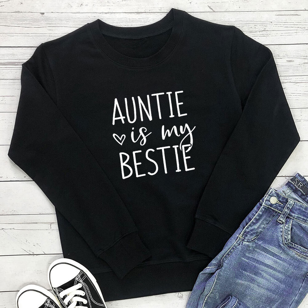Letter love printed round neck long sleeved sweatshirt