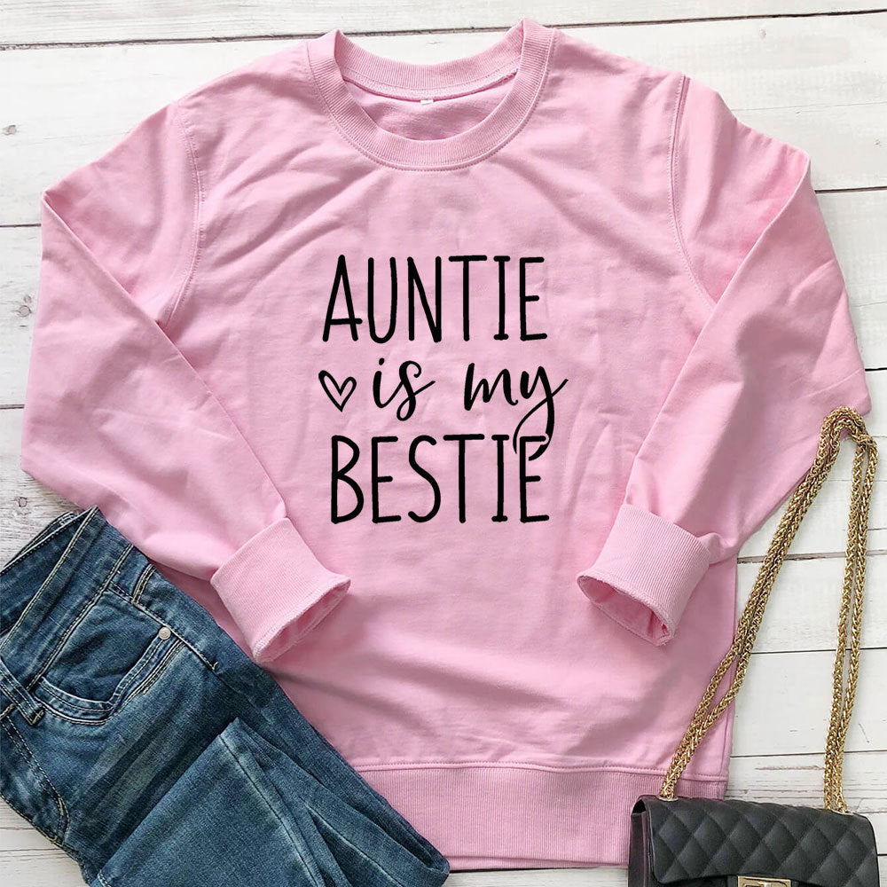 Letter love printed round neck long sleeved sweatshirt