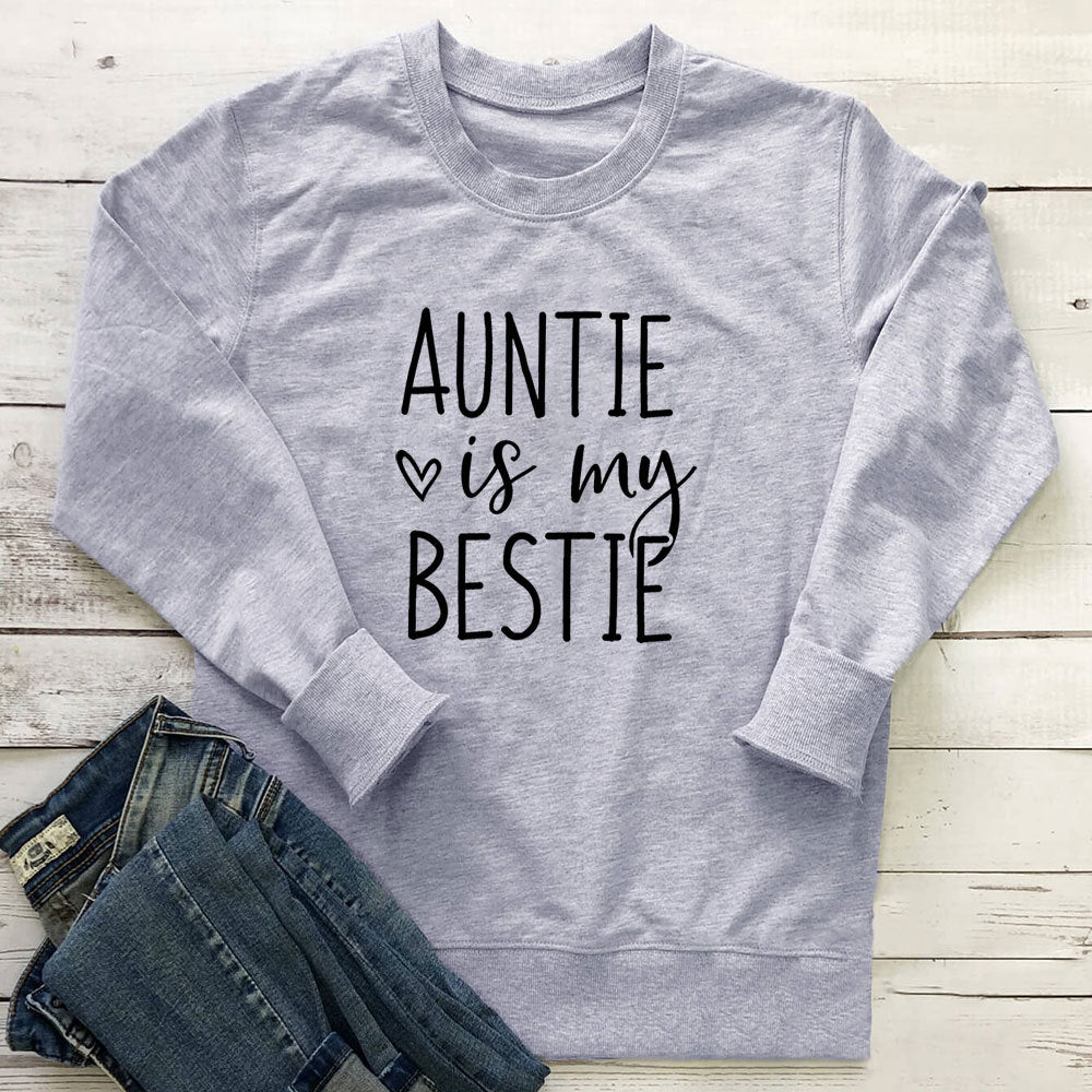 Letter love printed round neck long sleeved sweatshirt