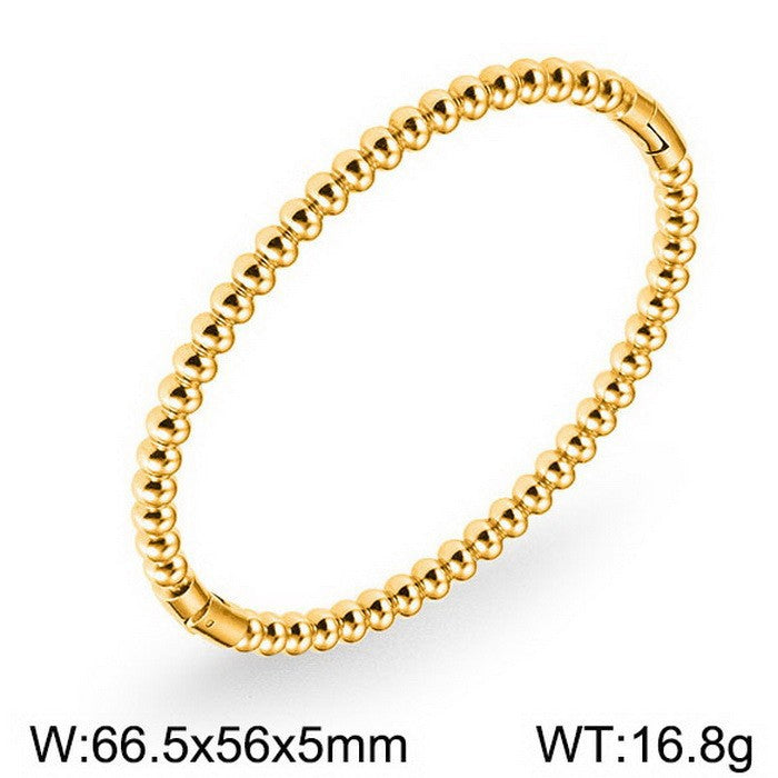 Bamboo Joint Design Stainless Steel Bracelet 18K Gold Plated Versatile High-Grade Plain Circle Bracelet